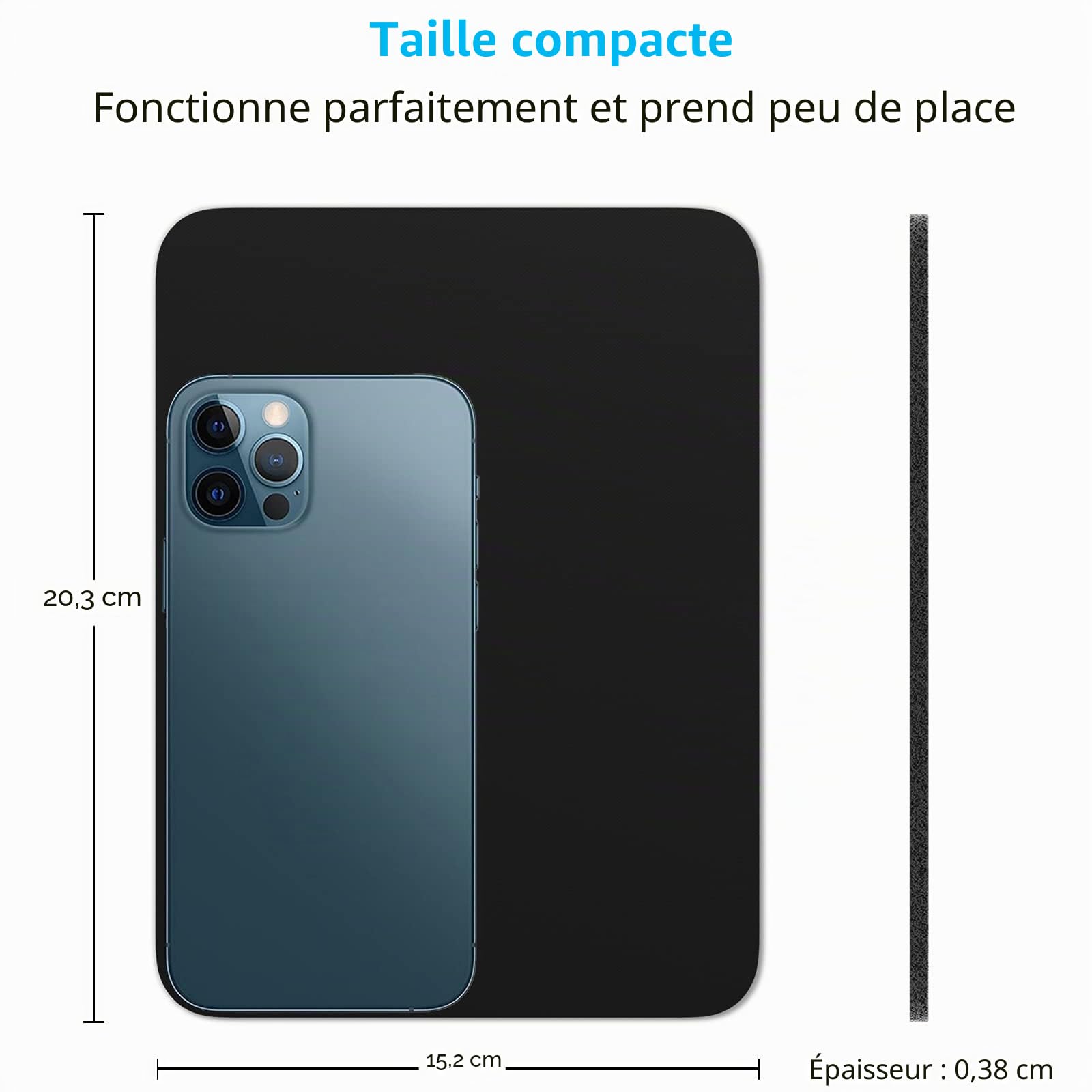 Dapesuom Petit tapis de souris en caoutchouc texturé antidérapant lavable pour ordinateur portable