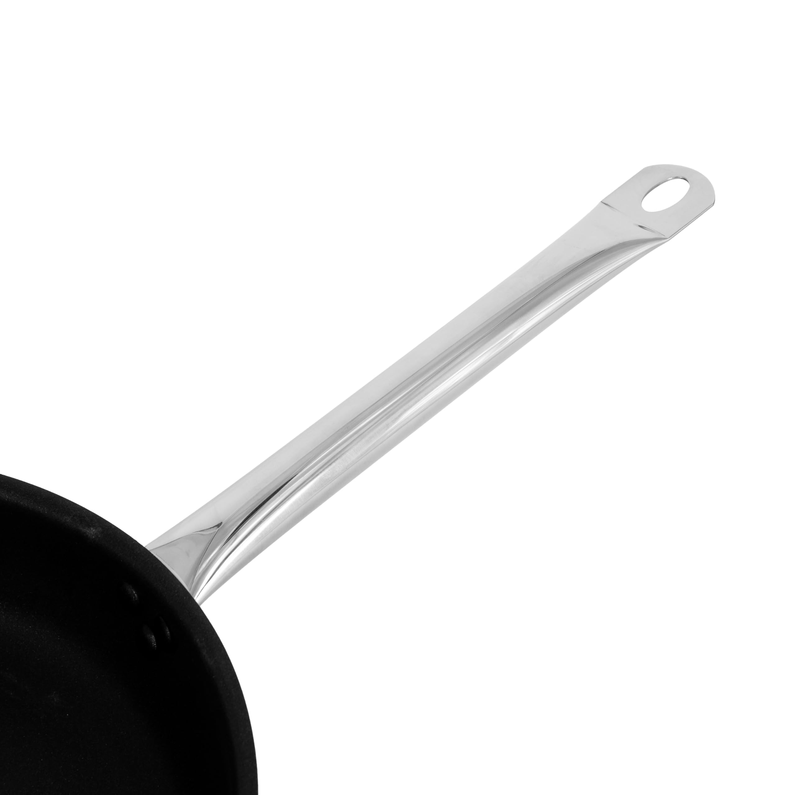 Zanetti, Padella antiaderente cm 36 Spessore 2.5 mm Adatta a tutti piano di cottura incluso Induzione Manico Acciaio Interno color Nero Esterno Nero