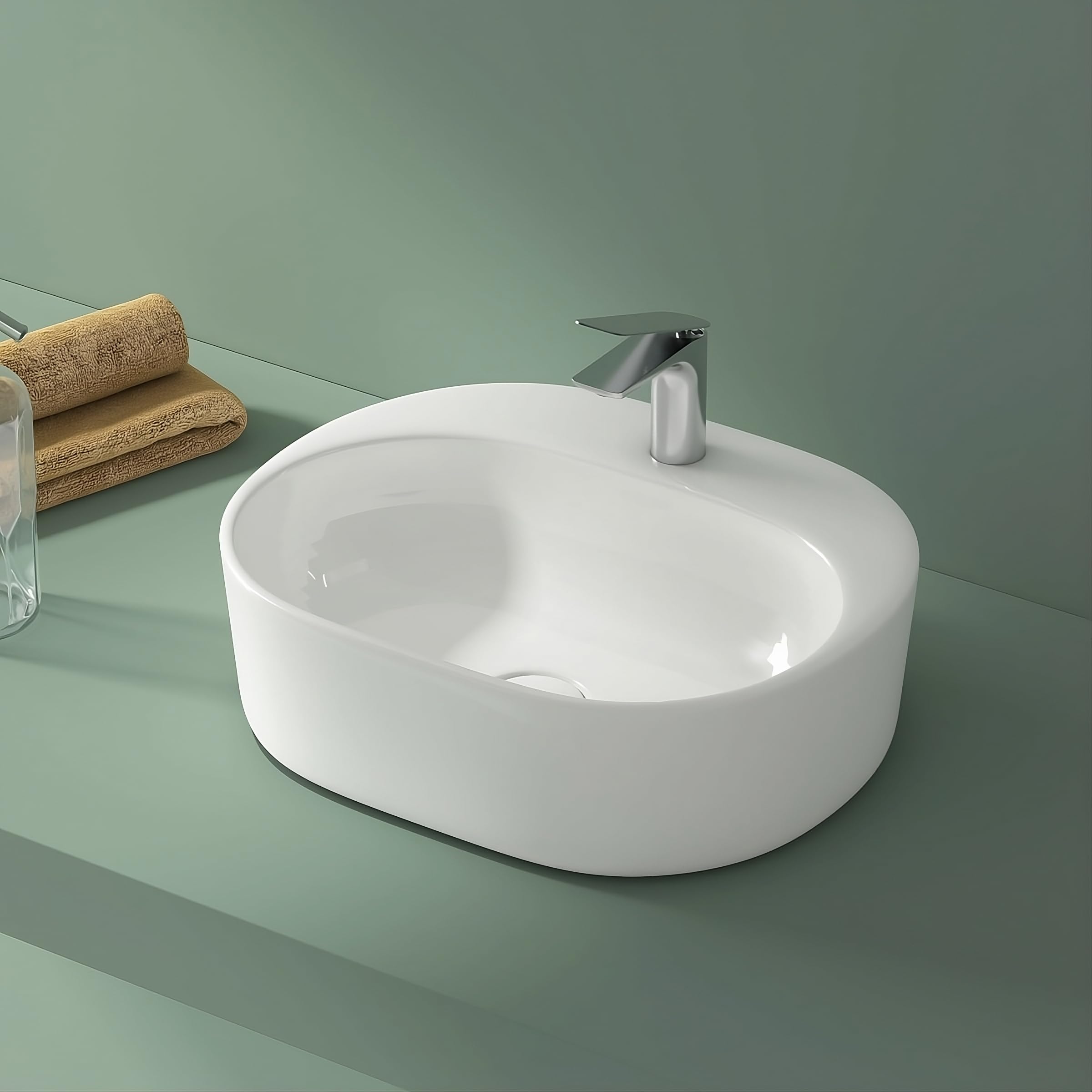 Syon LIBRA Premium Cramic Wall Mount & Table Top Wash Basin for Bathroom & Living Room (15.7"x13.2") (B0CHW4N9MH) Amazon Price History, Amazon Price Tracker