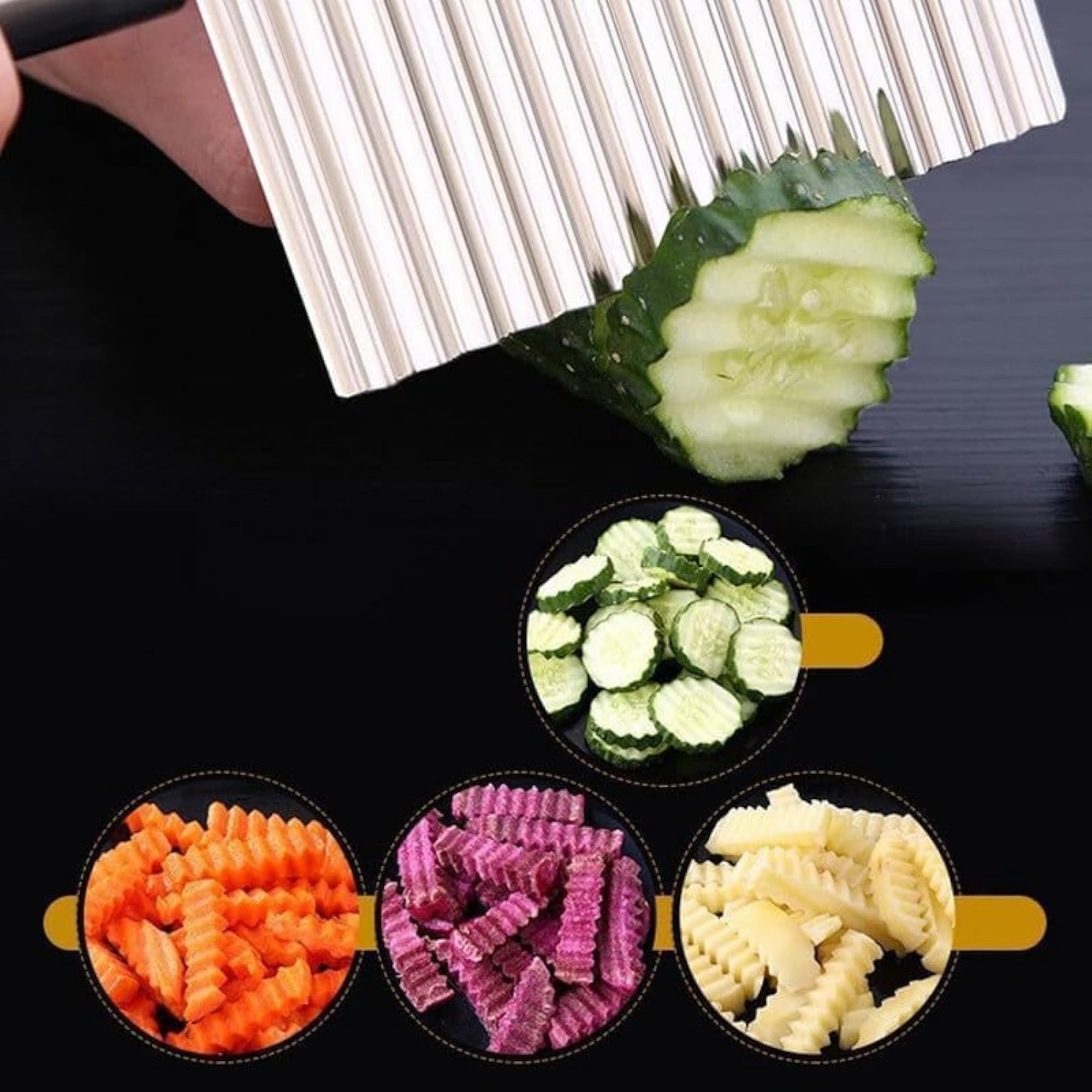 Stainless Steel Crinkle Cut Knife with Fork