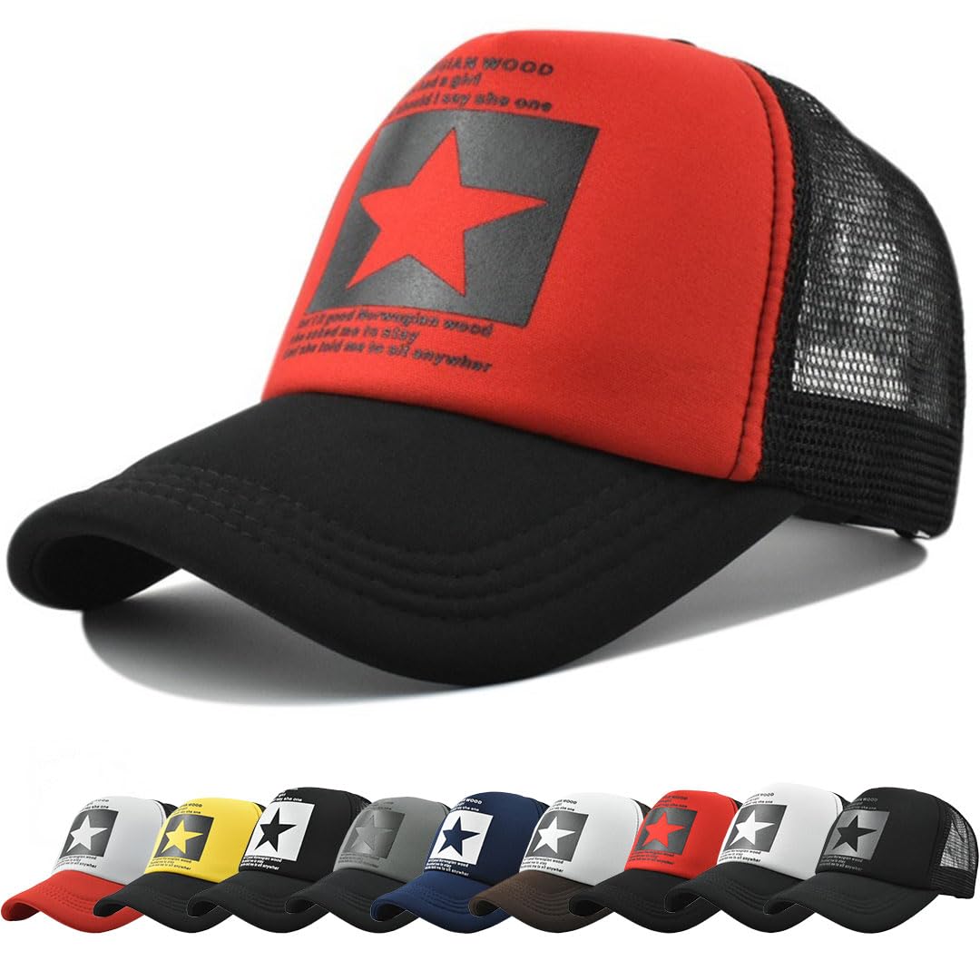 Gorras de Hombre Beisbol Pentagrama de Malla Respirable Gorra el Sol Moda Bordado Gorra Running Cierre de Hebilla Malla Ajustable Sombrero Verano Gorra Beisbol — view 12