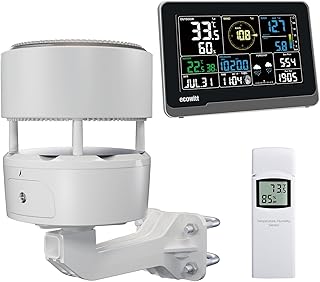 ECOWITT Wireless Weather Stations WS3902 with 7.5 inch Home LCD Display, Garden Weather Sensor WS85 (Solar Panel/Rain Gaug...