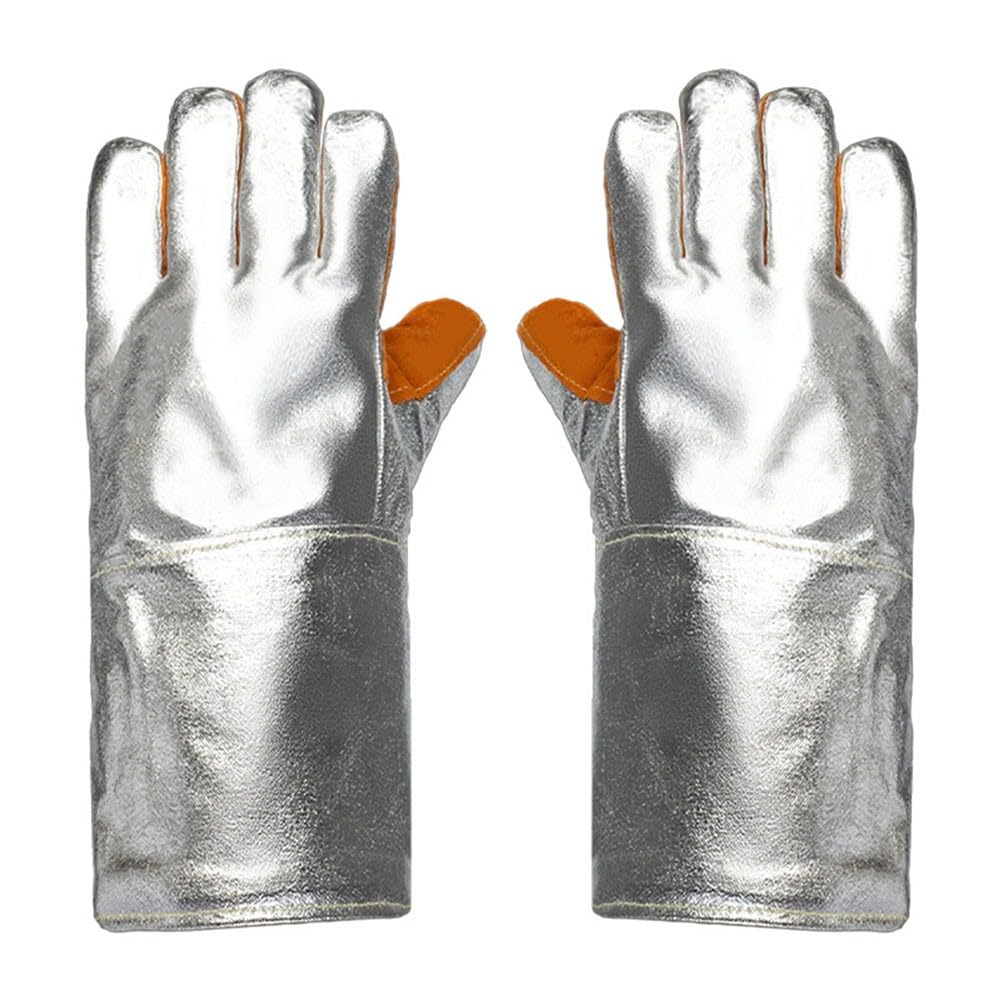 Guantes de soldadura de cuero de aluminio para evitar quemaduras en la industria