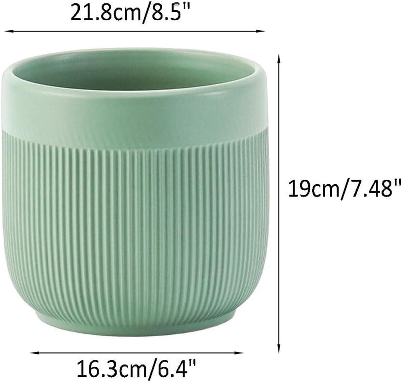 Doniczka Vintage Doniczka Ceramiczna Doniczka na rośliny ze spodkiem Otwór drenażowy Szare i czarne sadzarki Dekoracja ogrodowa(Black)