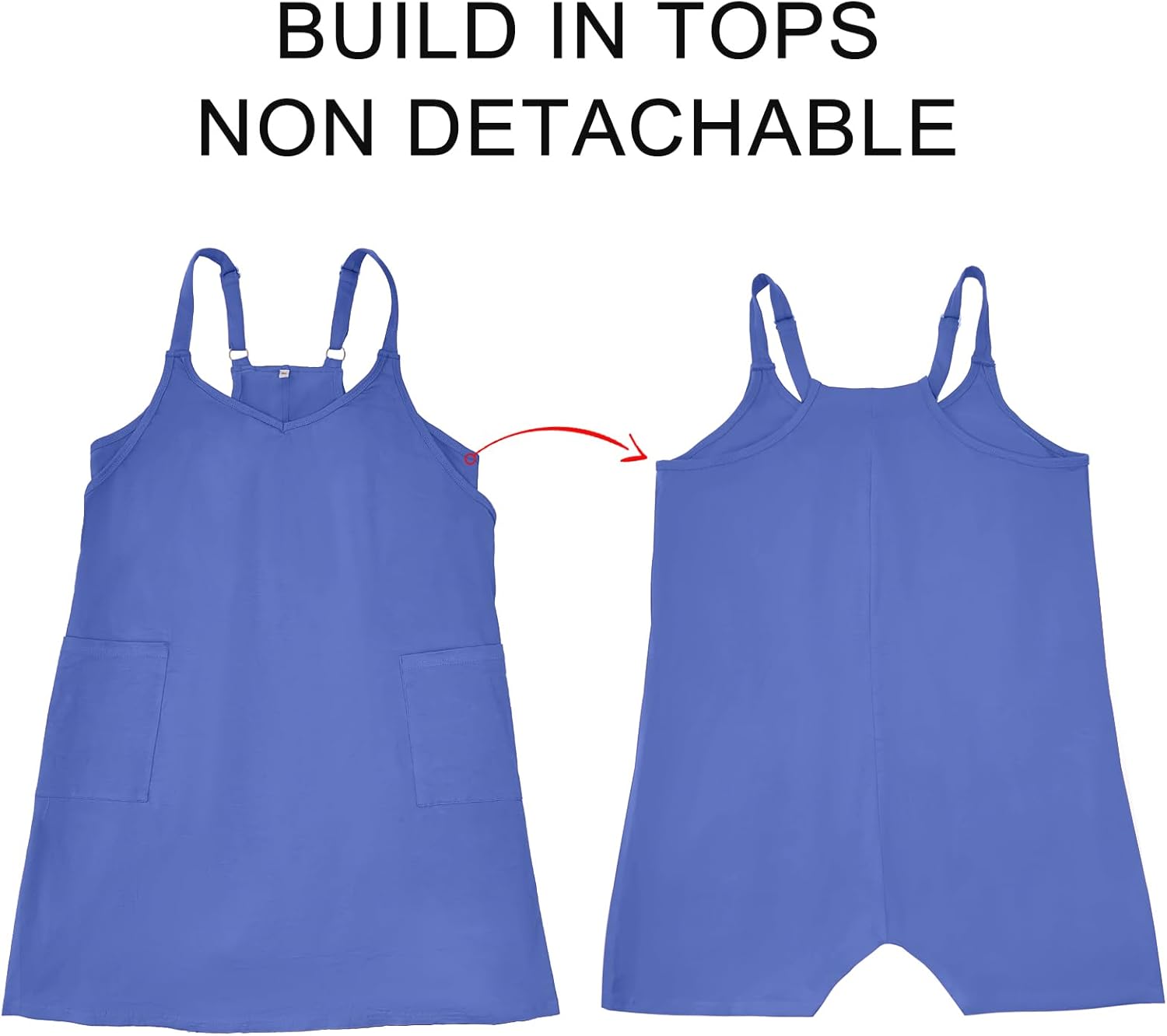 COOTRY Women's Plus Size Athletic Dress Summer Tennis Workout Mini Romper Dress Vacation Beach Outfits Built in Shorts - Image 6