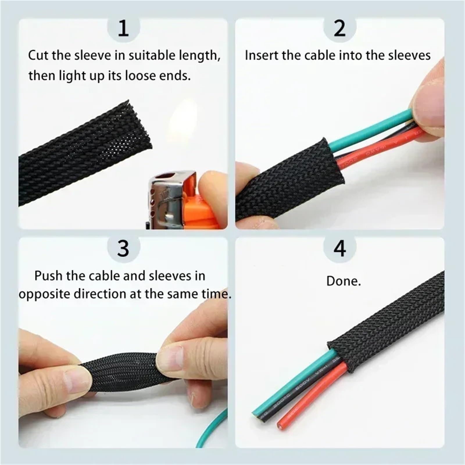 Copri Cavi 1~50M PET Manicotto for cavo intrecciato 2mm-30mm Espandibile Linea di protezione Avvolgicavo Guaina Pelle di serpente for cavi(Black Cross,20mm,20 meters)