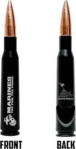 Miniatura 5 de USMC Trio - Juego de abridor de botellas de 50 cales, 556 llaveros y abridor Pop-Top - Set de regalos del Cuerpo de Marines  Empresa pequeña