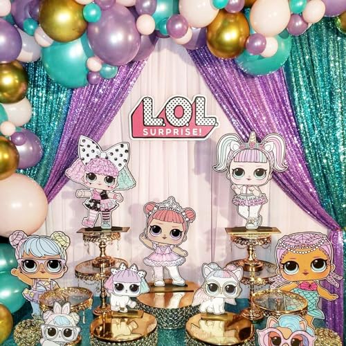 Image of Sparkly Sequin Backdrop Curtain 4 Pcs 2ftx8ft Wedding Party Backdrop Lavender Sequence Sequin Photo Booth Backdrop
