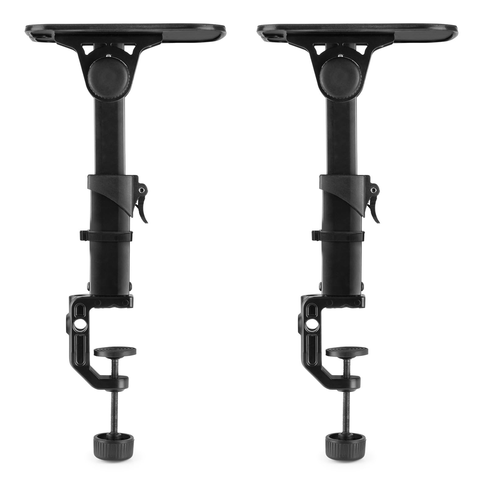 VONYX SMS32 Supports Enceintes de Monitoring avec Crochet - Hauteur Réglable 23-29,5 cm, Enceinte 8'', Antidérapant, Charge Maxi 15kg, Idéal pour Optimiser la Projection du Son et de l'Écoute