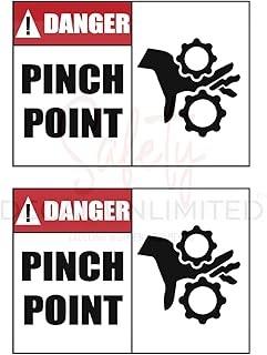2pc Safety Decal Unlimited ANSI OSHA Danger Pinch Point Machine Crush Warning Label Decal Sticker Made in America (1.75 x 2.50)