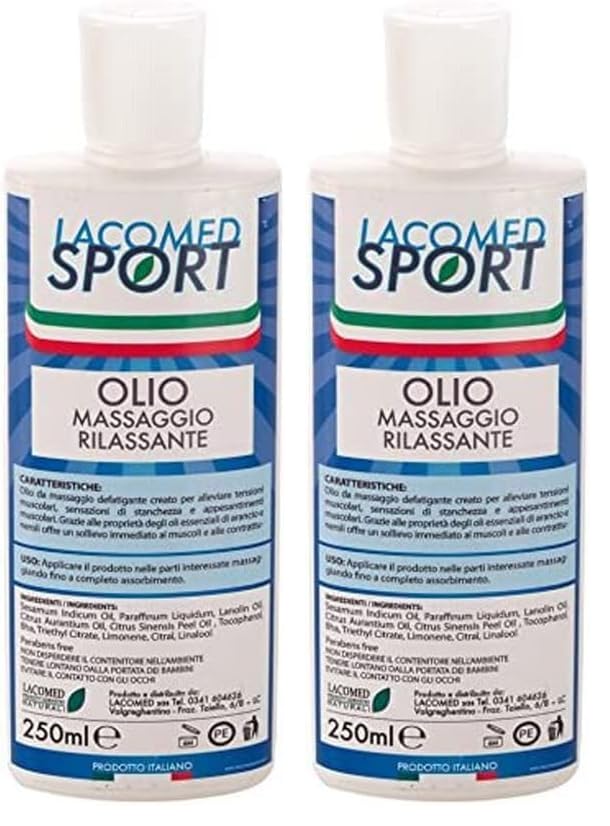 Lacomed Lacomed olio rilassante massaggio tubo da 250ml (Confezione da 2)