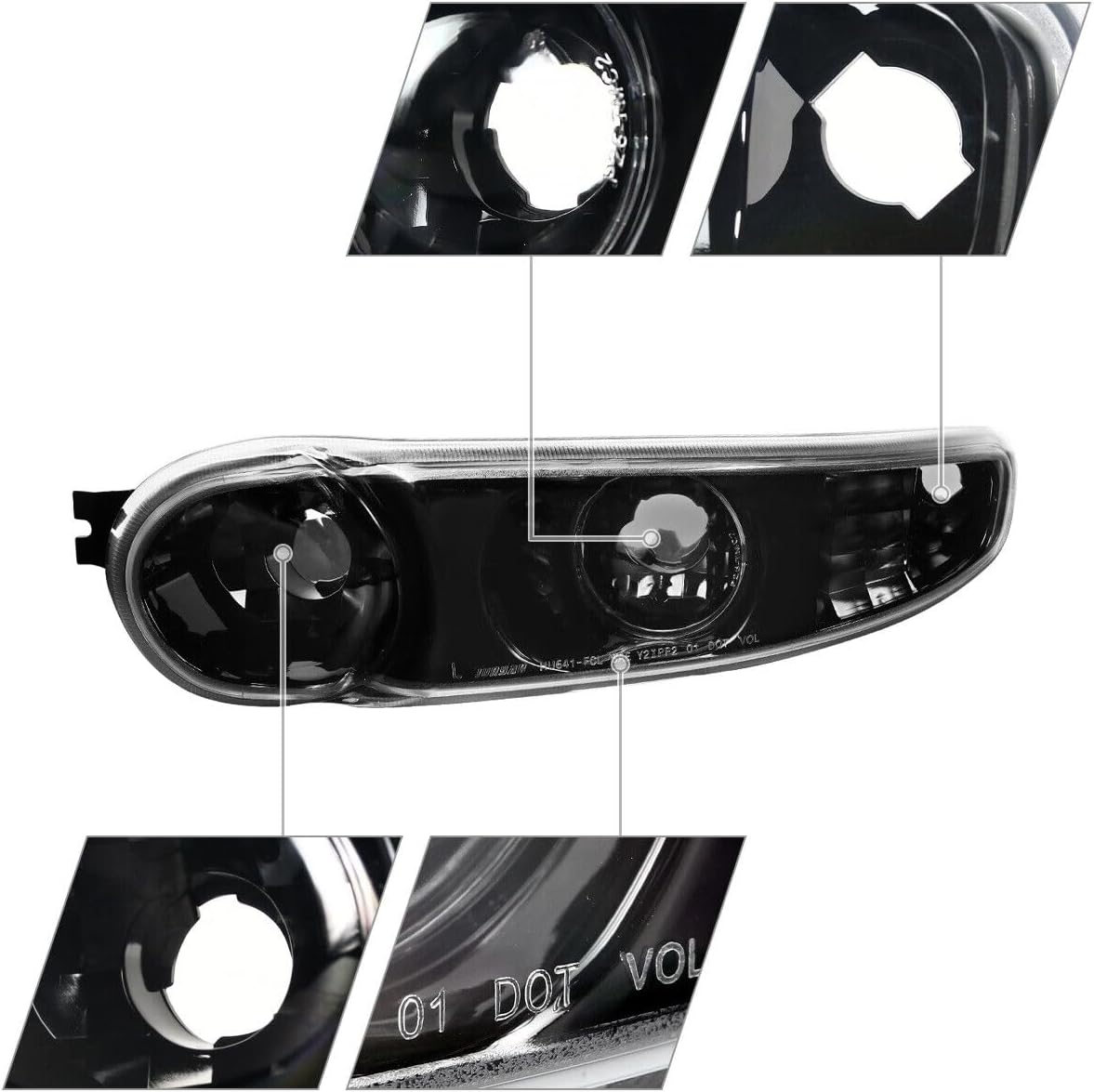 West River Black Bumper Lights Driving Lamps Heavy Duty ABS Plastic Housing/Polycarbonate Lens Left Right Front for GMC for Yukon 2000-2006 for Sierra 1500 2002-2007 3157Na Bulbs-Turn Signal