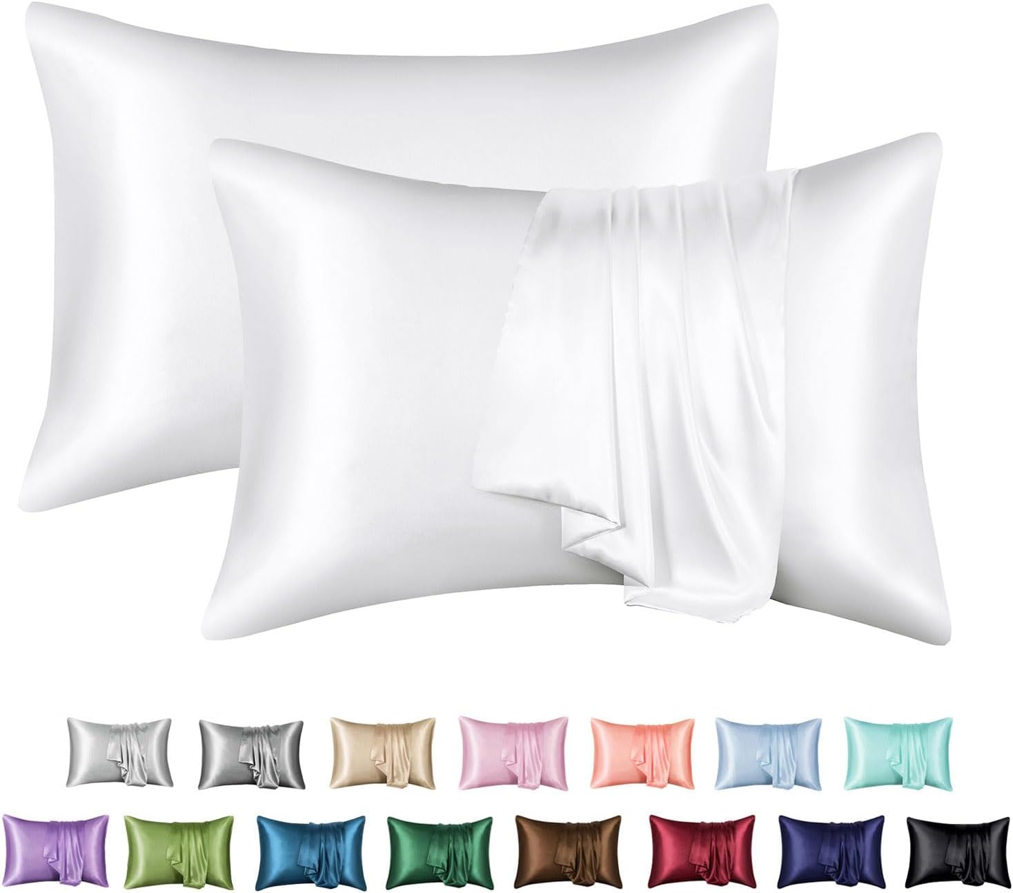 MR&HM Satin Pillowcase for Hair and Skin, Silk Satin