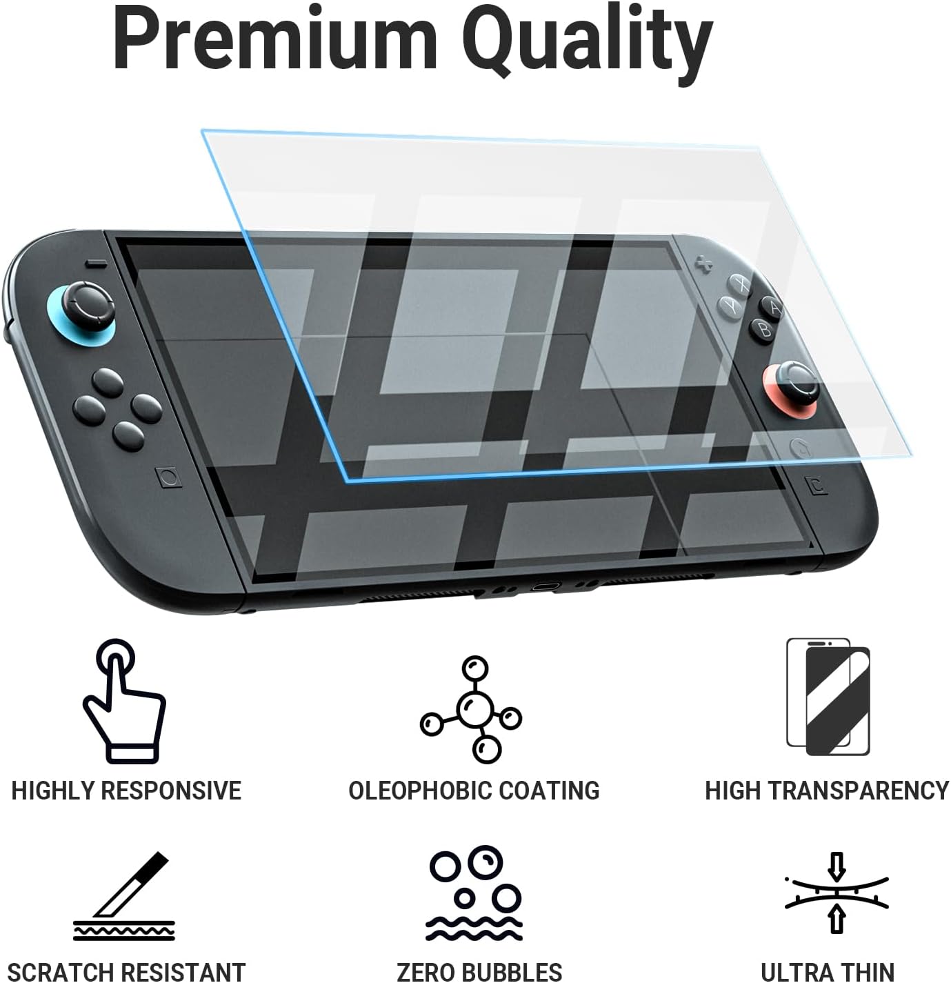 HEATFUN Switch 2 Screen Protector, Blue Light Blocking Tempered Glass Screen Protector for Switch 2, 9H Hardness, HD Clear, Anti-Fingerprint, Anti-Scratch, Eye Protection, Easy Installation - 2-Pack - Image 4