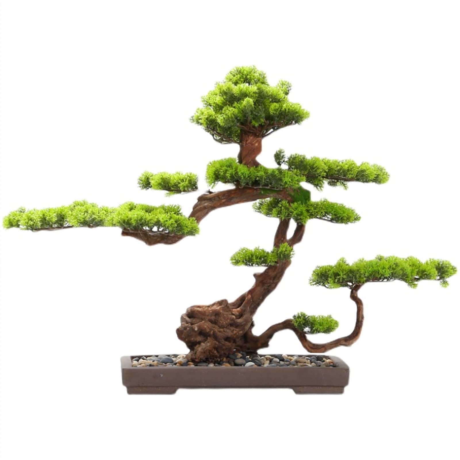 DFGHNBVC Artificial Plants Display Tree Indoors Outdoor Artificial Bonsai Pine Tree Faux Potted Plants House Plants For Bathroom Home Kitchen Office Feng Shui Decor Book Shelf Decor Ornam