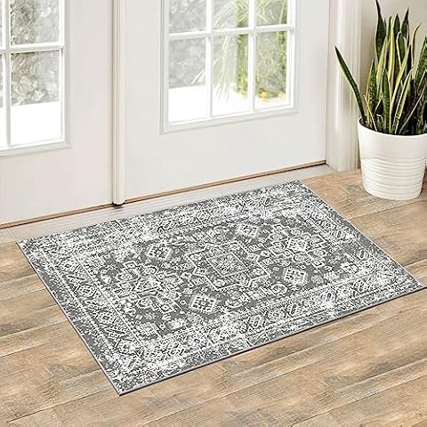 Pauwer Vintage Non-Slip Area Rug 2x3 Cover