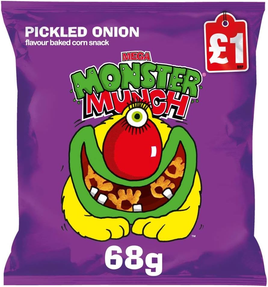 Mega Monster Munch Pickled Onion Snacks 68g x 12