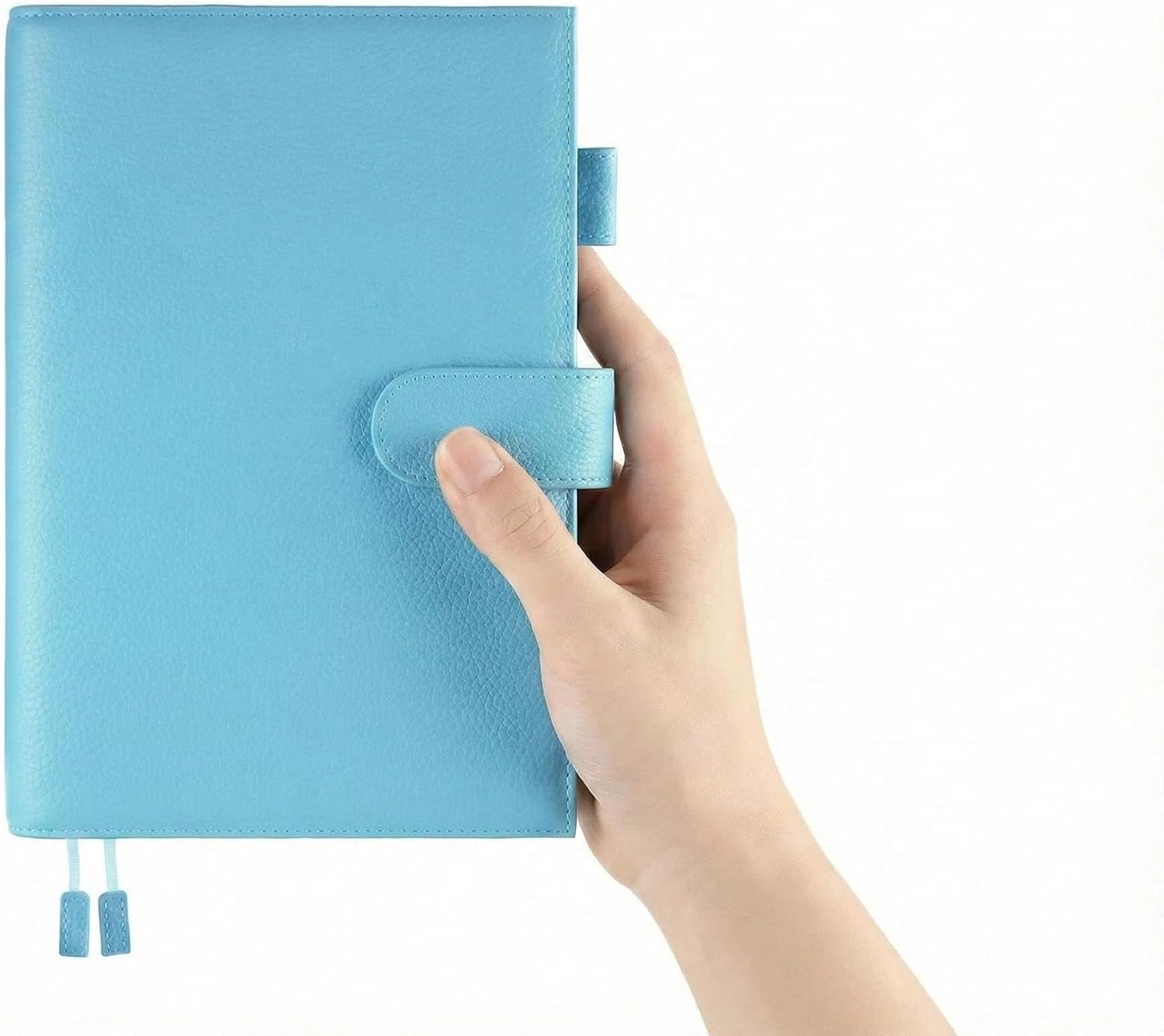 Premium A5 Leather Notebook Cover - 6 Card Slots, 2 Bookmarks, Fits Hobonichi Cousin, Stalogy, Midori MD, Pen Loop & Back Pocket