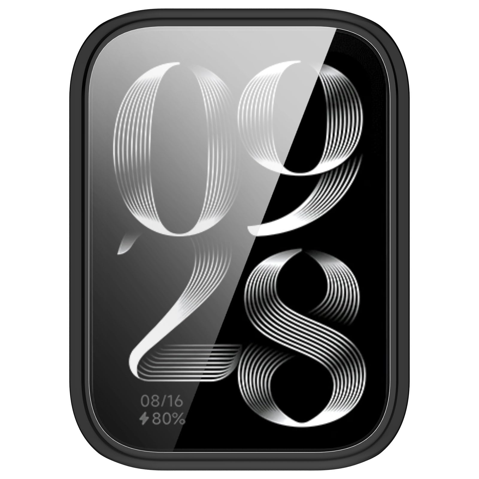 Custodia compatibile con Xiaomi Smart Band 8 Pro, con pellicola protettiva antigraffio, in TPU morbido compatibile con Xiaomi Mi Smart Band 8 Pro accessori (nero