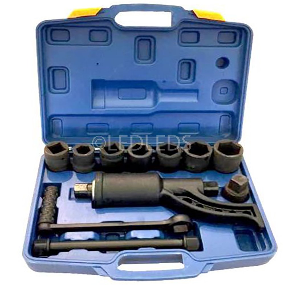 Moltiplicatore Di Coppia 5500 Nm, Rapporto 1:58, Set 7 Bussole 21-38 Mm - Per Camion, Trattori, Cambio Ruote Pesanti - 9