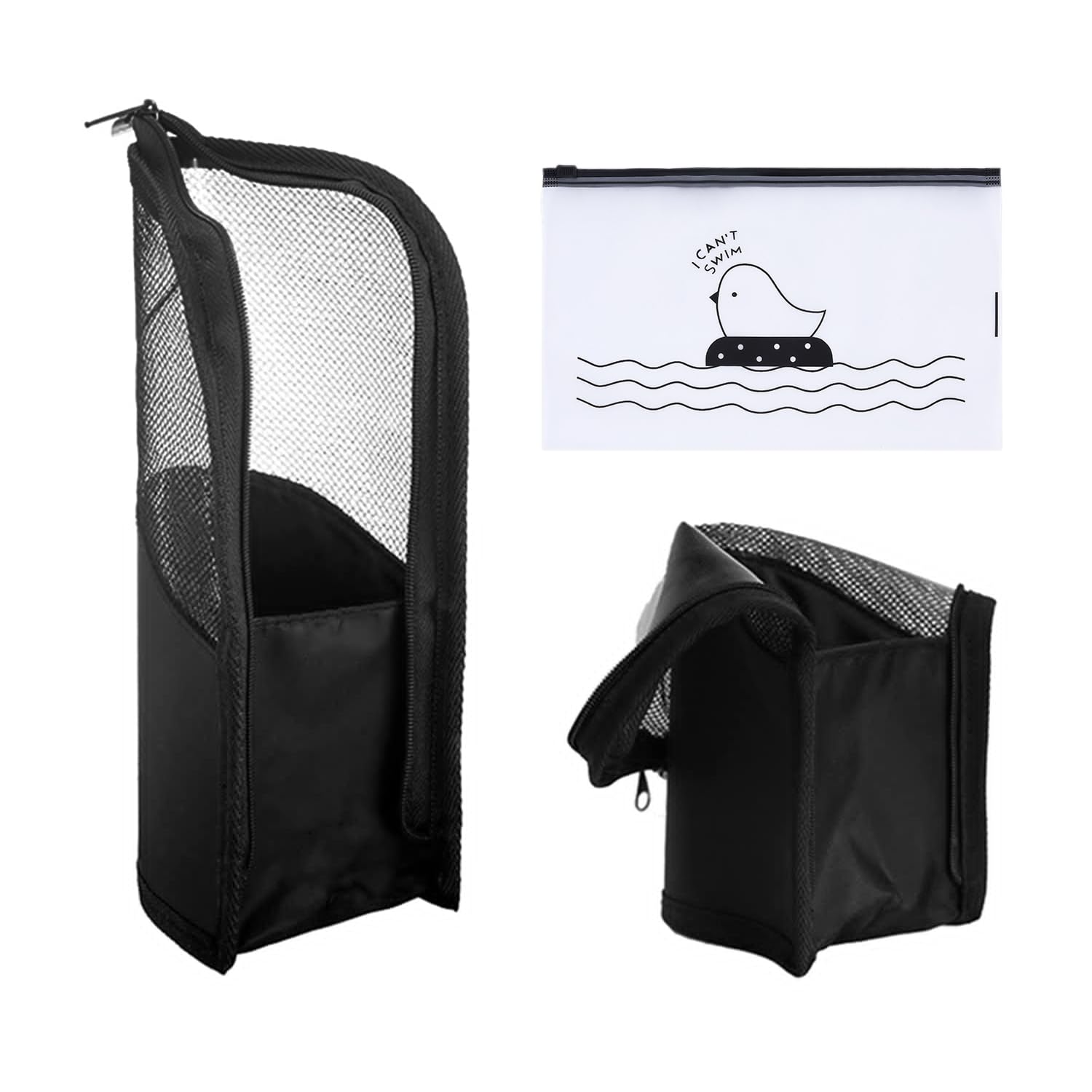 Astuccio per pennelli da trucco Borsa per il lavaggio verticale da viaggio impermeabile, Astuccio per matite per sopracciglia multifunzionale Astuccio per matite con 1 pezzo Borsa con cerniera
