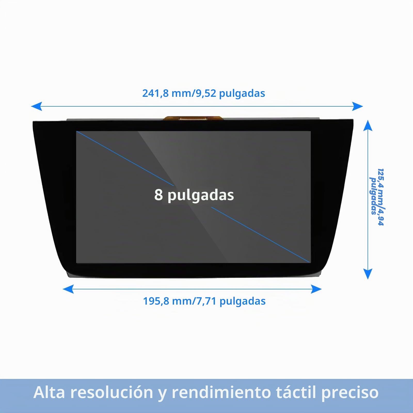 Pantalla táctil LCD de reemplazo Uconnect de 8 Pulgadas para Opel Vauxhall Astra K Radio Navigation Reemplazar OEM # LQ080Y5DZ06 LQ080Y5DZ10