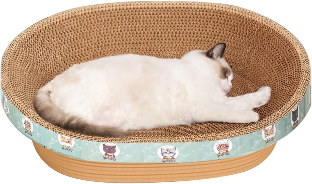 Pet Scratching Board Cat Scratch Pad for Indoor Sleeping (21.6" L x 14.9" W x 4.3" H)