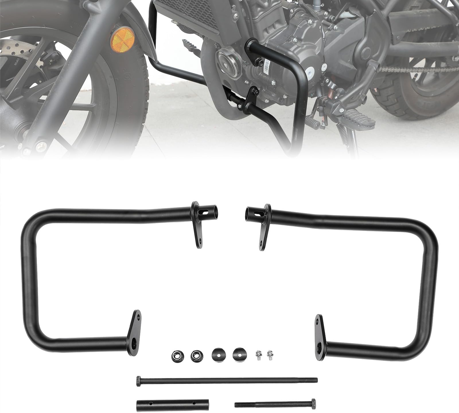 Amazon.com: KEMIMOTO Matte Motorcycle Crash Bar Engine Guard Compatible ...
