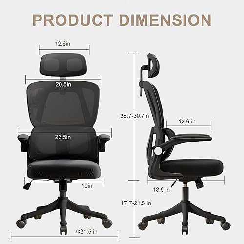Miniatura 2 de Silla de oficina ergonómica con respaldo alto, soporte lumbar, reposacabezas ajustable, reposabrazos 3D y soporte lumbar para silla de oficina en