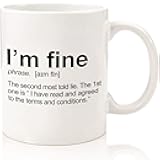 Funny Coffee Mug For Women Men I’m Fine Definition Funny Sarcastic Gag Gifts For Men Women, Boss, Office Work Coworkers, Friends, Mom Dad - Birthday Gifts Sarcasm Humor White 11oz Ceramic Coffee Mug