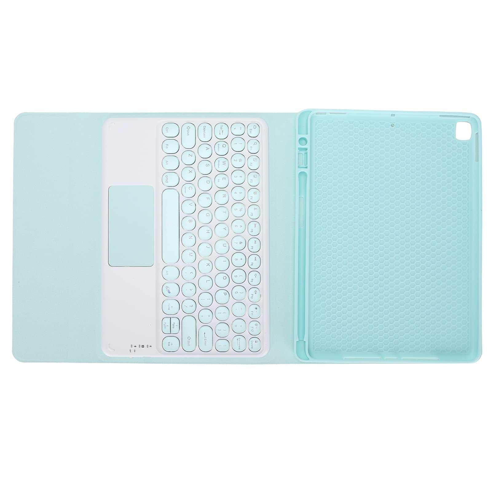Acouto Etui na klawiaturę Okrągłe Klawiatury Dotykowe o średnicy 10 Cali z Silikonowym Etui na Tablet/Air10 5/Pro10 5Czarne i Szersze, Zwykłe na klawiaturę CDo Tabletu na do Tabletu (Zielona okrągła