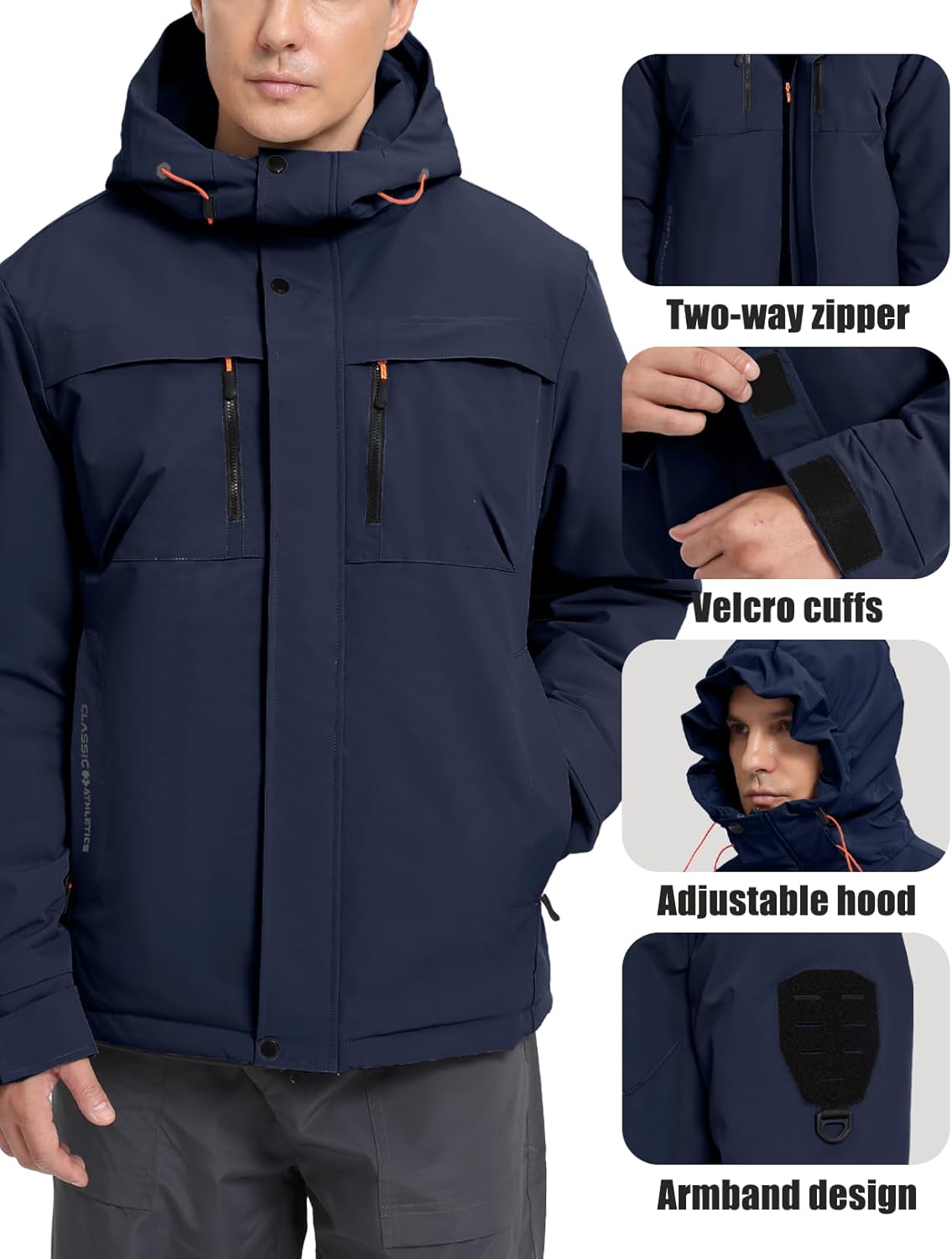 Men's Winter Ski Jacket Waterproof Warm Snow Coat Insulated Snowboarding Jacket Hooded Windproof Parka Raincoat - Image 5
