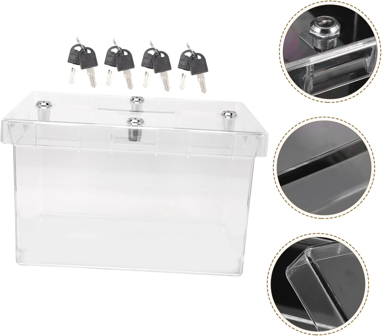 VOSAREA Acrylic Wedding Card Box with Locks Clear Envelope Holder for Shoes and Wedding Reception DIY Keepsake Container for Cards and Notes