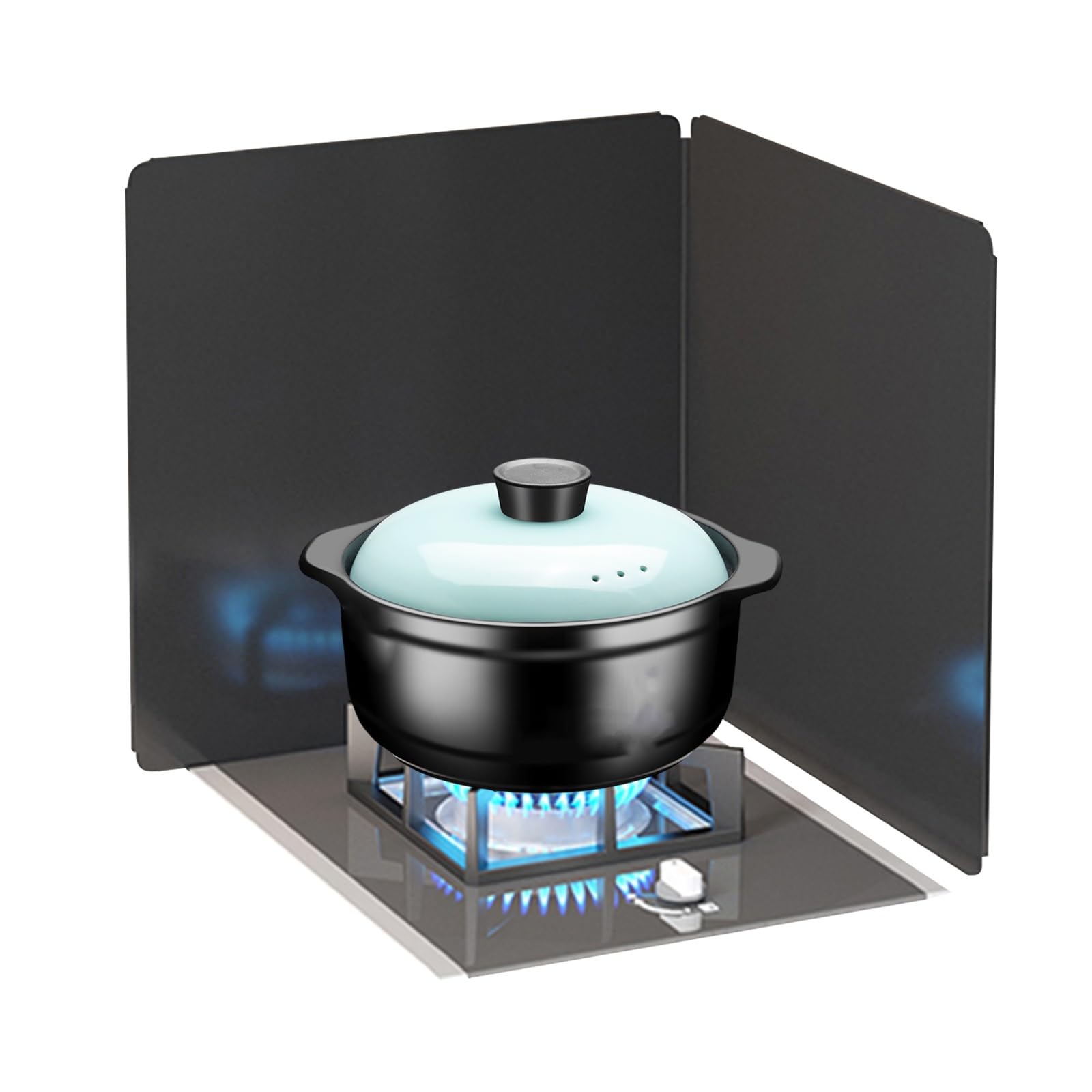 NIUSABOU FoldableOil Splatter Screens, Foldable Grease Splatter Screen for Cook Steel Black Multiple Sizes(40x40cm)