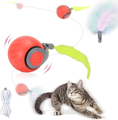 Miniatura 1 de Speed Moving Tail 2.0 3.0 - Pelota interactiva de juguete para gatos aburridos en interiores, juguete en movimiento, bola inteligente, recargable,