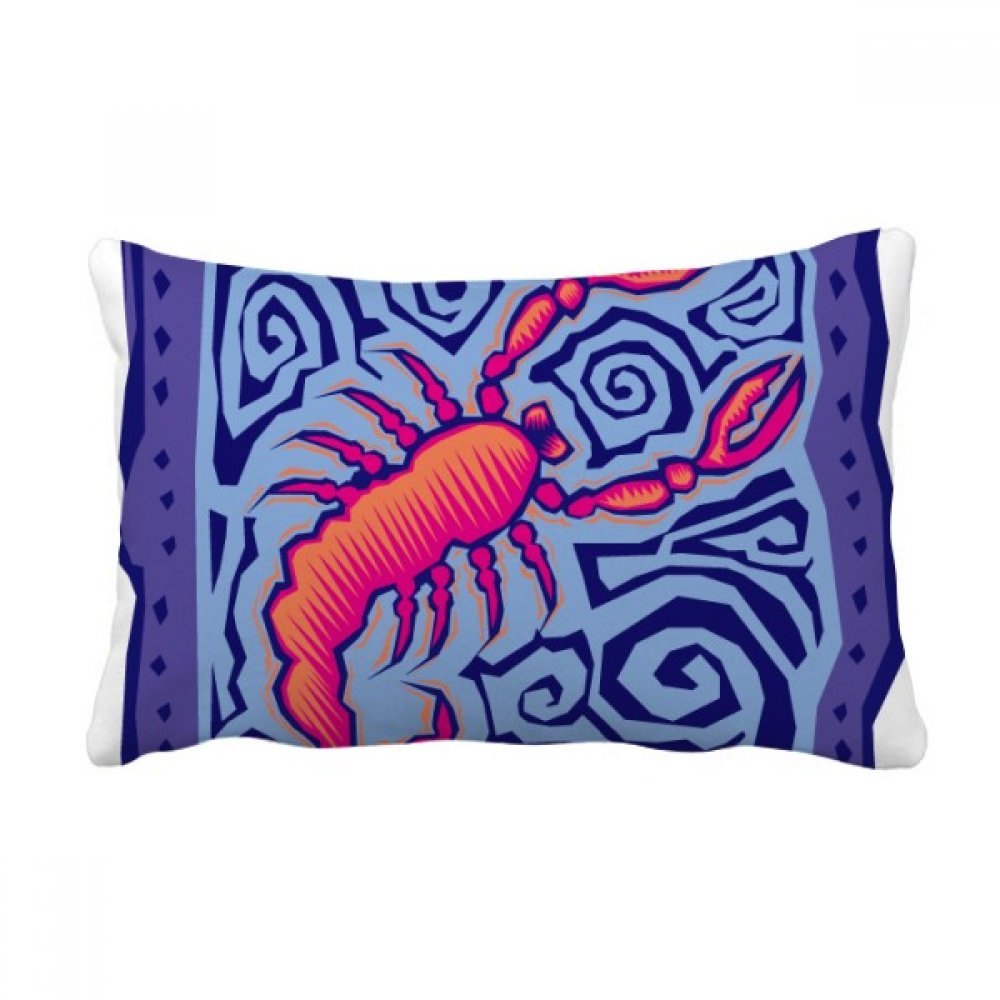 Coussin Oreiller Lombaire Scorpion Gravure Mexicaine pour Décor Salon Cocooning