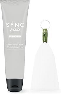 洗顔 メンズ 【 キメ細かい 泡 が作れる 泡立て ネット 付き】「 敏感肌 乾燥肌 でも使える 洗顔料 」「沖縄産 泥 + モロッコ産 溶岩 クレイ 配合の メンズ 洗顔 」 SYNC men 's （ シンク メンズ ）100ｇ (洗顔)