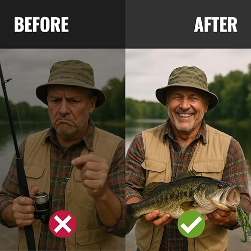 Miniatura 6 de LUNKERHUNT - Cebo de rana para pesca de lubina  Rana de cuerpo suave y hueco sin enganches para pesca de lubina y trucha  Señuelo de rana realista