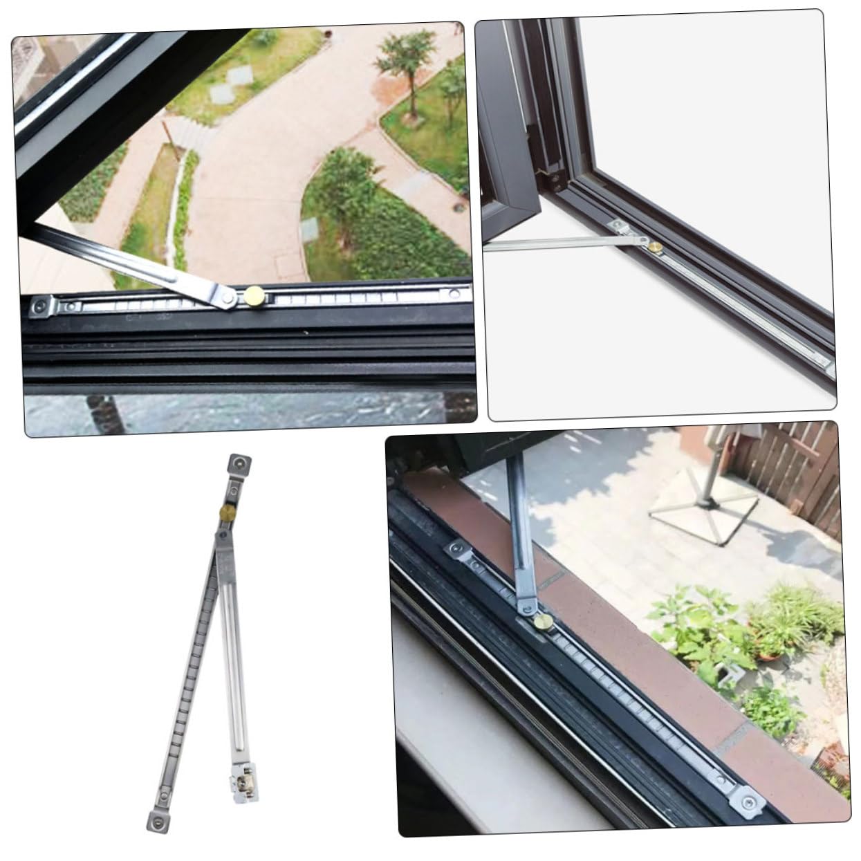 NUOBESTY 5 Stück Schiebefenstersicherung Verstellbare Sicherheitsstange für Bohren Windschutz für Verschiedene Fenstergrößen Schützt Unbefugtem Zugriff
