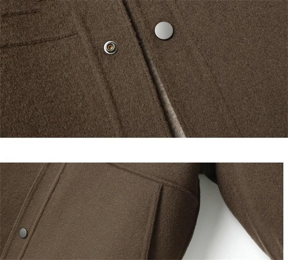 Men's Solid Simple Wool Jacket Coat Lapel Double Sided Wool Business