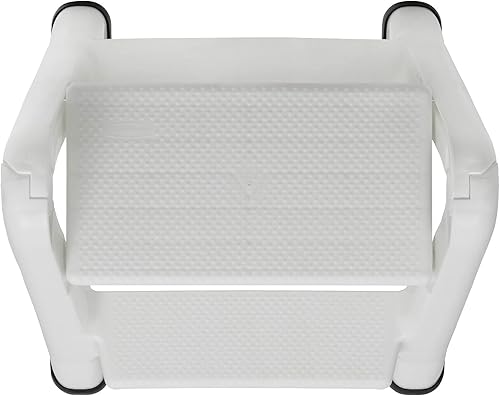 Miniatura 4 de Rubbermaid FG420903WHT EZ - Taburete plegable de plástico con 2 escalones con almohadillas antideslizantes para los pies, color blanco (paquete de 3)