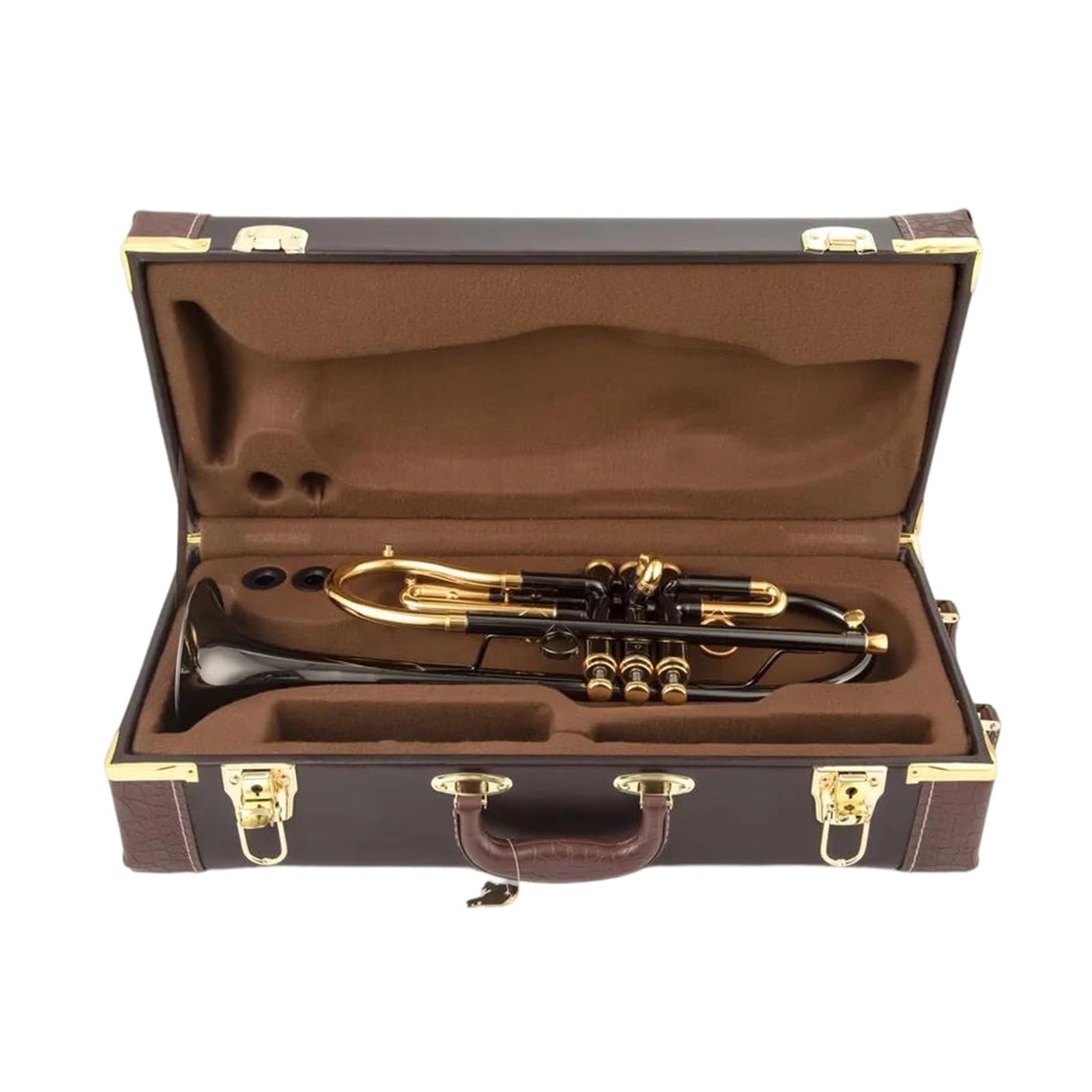 Instrument Muzyczny Trąbka Profesjonalny Instrument Muzyczny Trąbka Bb Dwutonowa Z Niklowanego Mosiądzu W Futerale