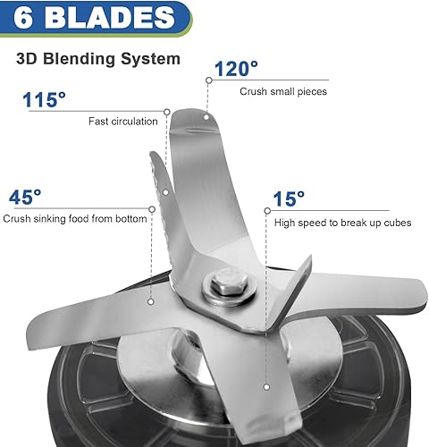 Miniatura 6 de CRANDDI Smart Commercial Blender - Pantalla táctil digital con tapa extraíble, capacidad de 80 onzas, 3 programas preestablecidos con batido, jugo,