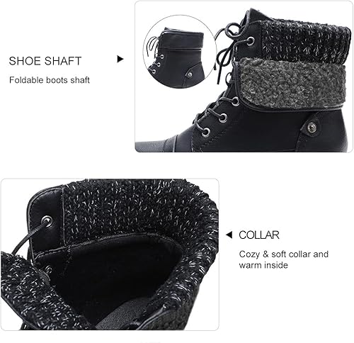 Miniatura 2 de Moda Chics - Botines para mujer, estilo combate con cordones y peluche.