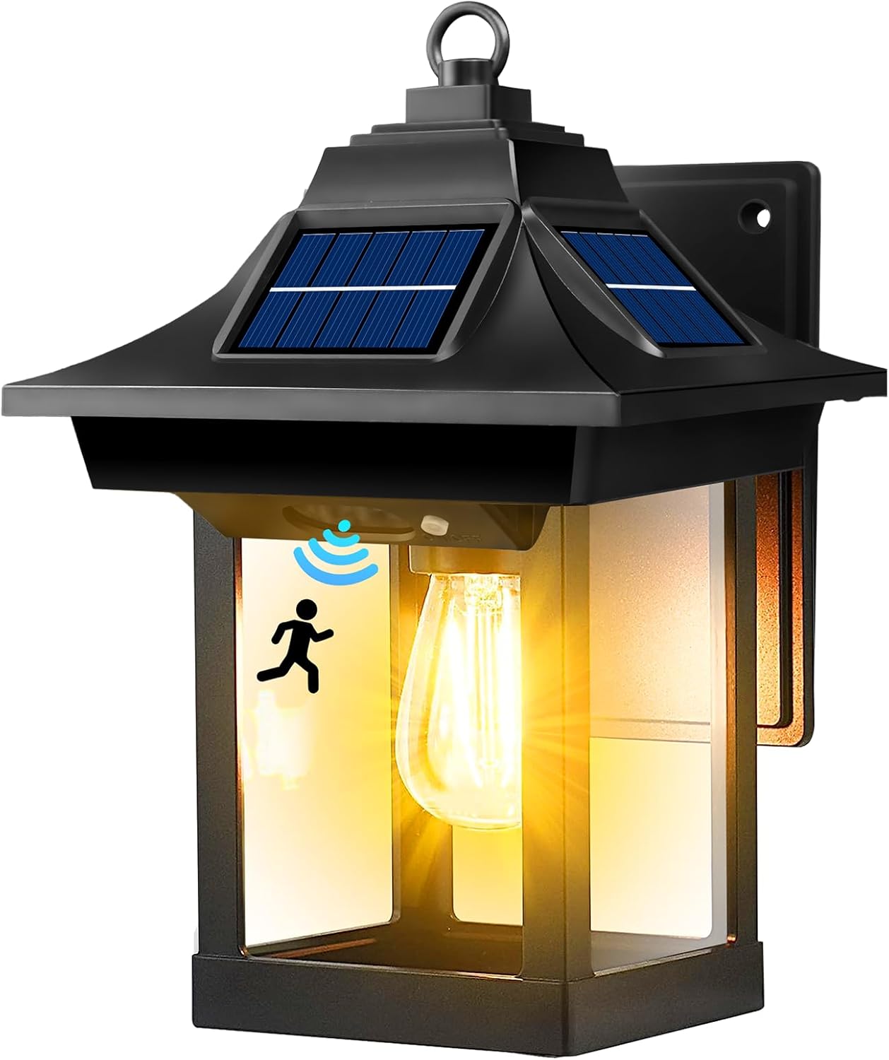 Solar Lights Outdoor 1 Pack Waterproof Bright Solar Deck Lights, Motion Sensor Auto On/Off