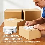 Bluetooth Thermal Shipping Label Printer, 4x6 Portable Thermal Printer with Memory Modules, Works with iPhone, Android, Windows and Mac, Widely Used for USPS UPS Amazon Shopify Etsy, White