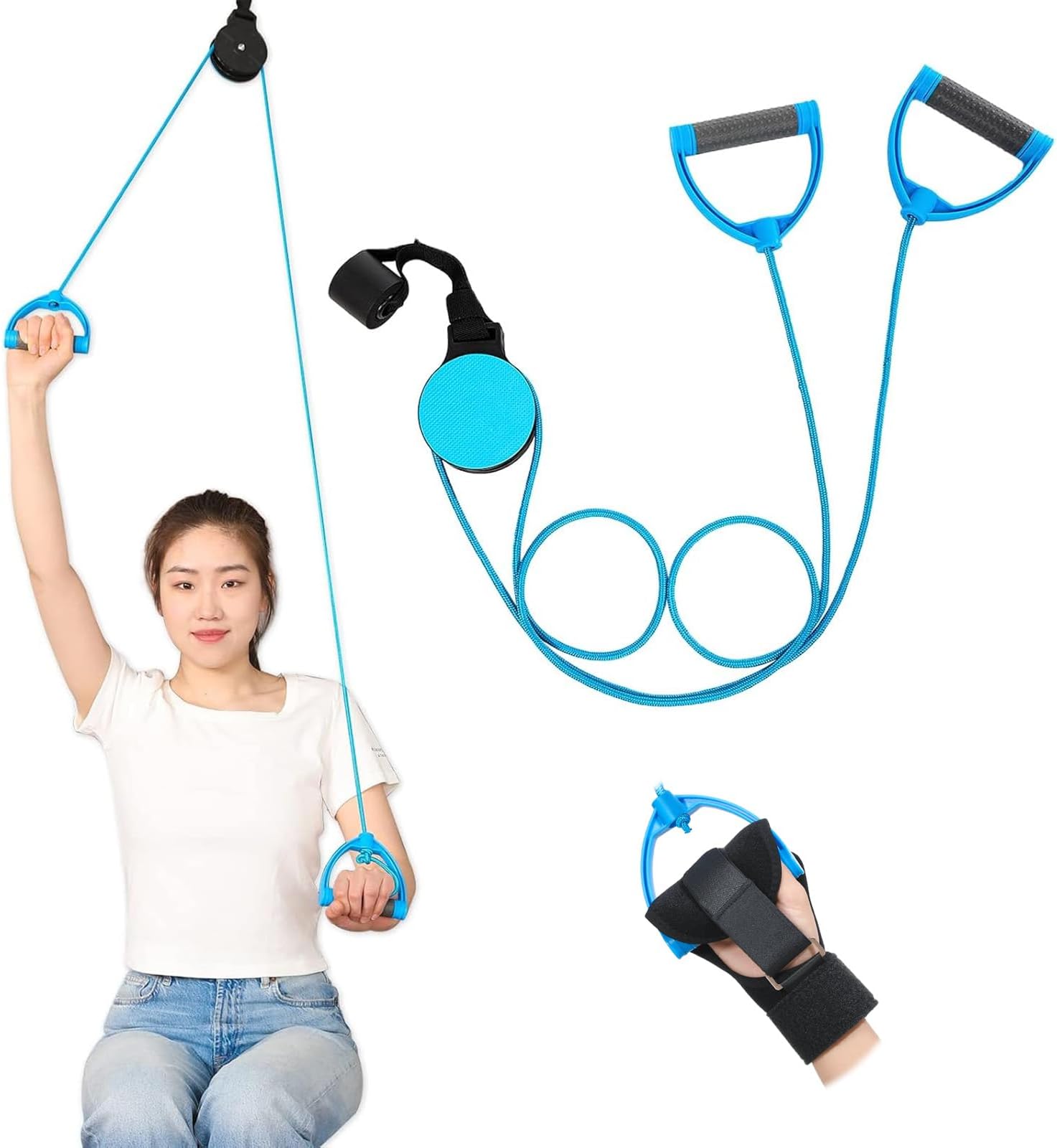 Shoulder Pulley for Physical Therapy,Over the Door Pulley Rehab Exerciser for Rotator Cuff Recovery,Facilitate Recovery from Surgery