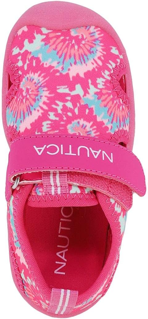 Nautica Kids Protective Water Shoe,Closed-Toe Sport Sandal For Boys and Girls-Kettle Gulf-Pink Blue Tie Dye Size-10