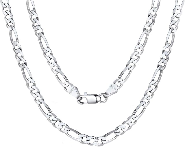 ChainsPro Mens Chains 925 Sterling Silver Chain Necklace for Men Women Necklace,Birthday Valentine's Day Gift for Boyfriend Dad Father Men,3/5mm Width,18-30 inch(with Gift Box)