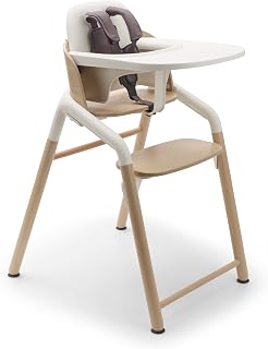 Bugaboo Giraffe Wooden High Chair - Adjustable in 1 Second, From Birth to 220 lbs, FSC Beechwood, Lightweight Award-Winner